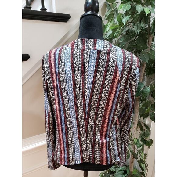 BCBGeneration Women's Multi Lined Striped Long Sleeve Open Front Blazer Size L - Picture 7 of 16